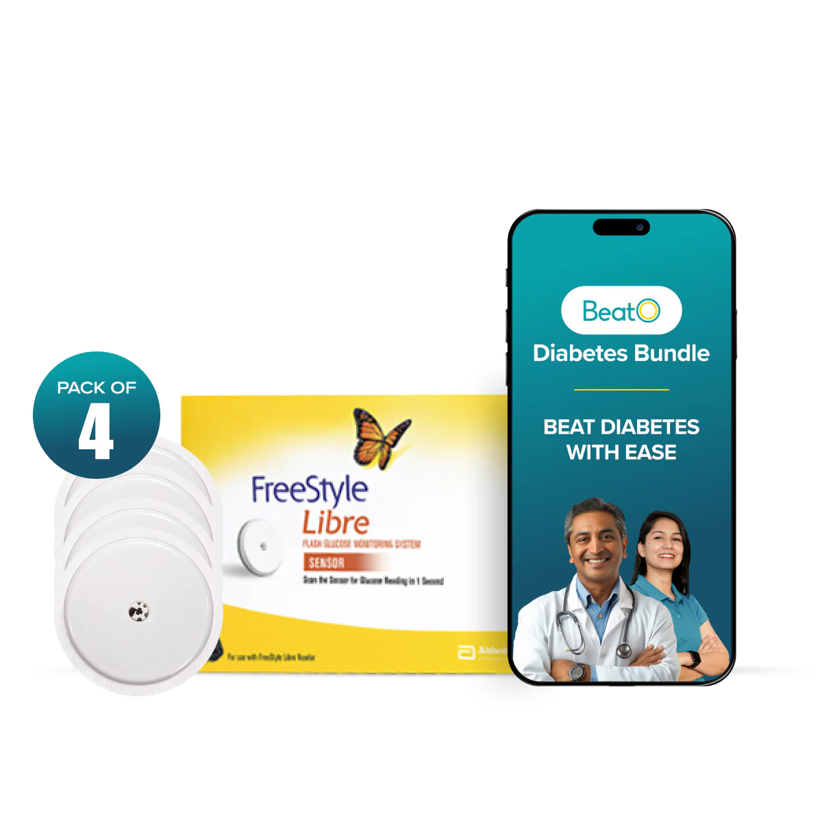 BeatO Diabetes Bundle with Abbott Freestyle Libre CGM and BeatO CGM Patches - Image 3