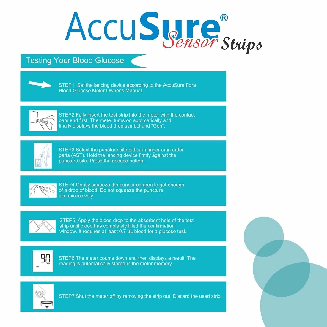 AccuSure Sensor Glucometer Machine with 25 Test Strips & 10 Lancets - Image 4