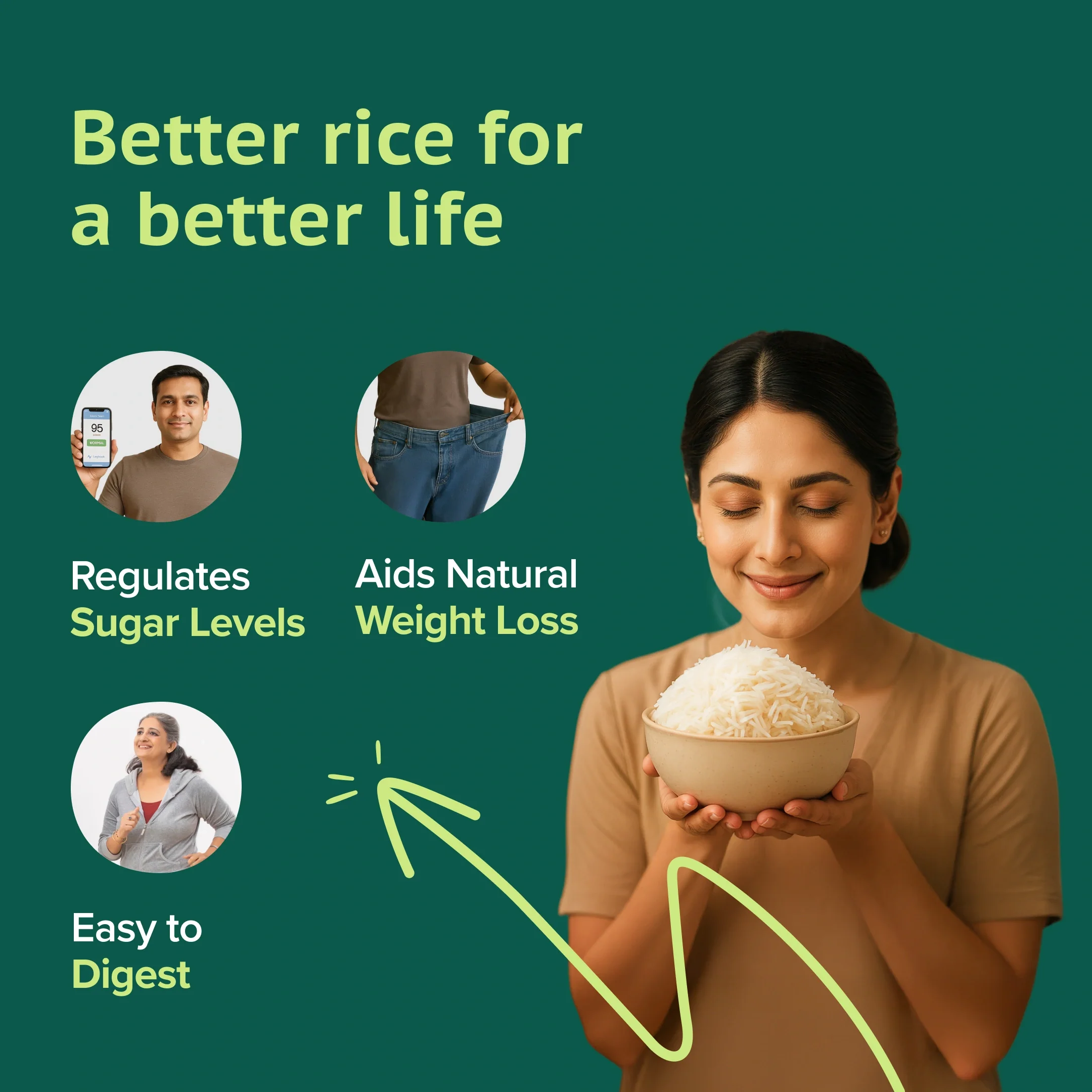 GudSwap by BeatO Rice (1kg) | Low GI 51 | Diabetes-Friendly | Easy to Digest | High Fibre | Non-GMO | No Pesticides - Image 6