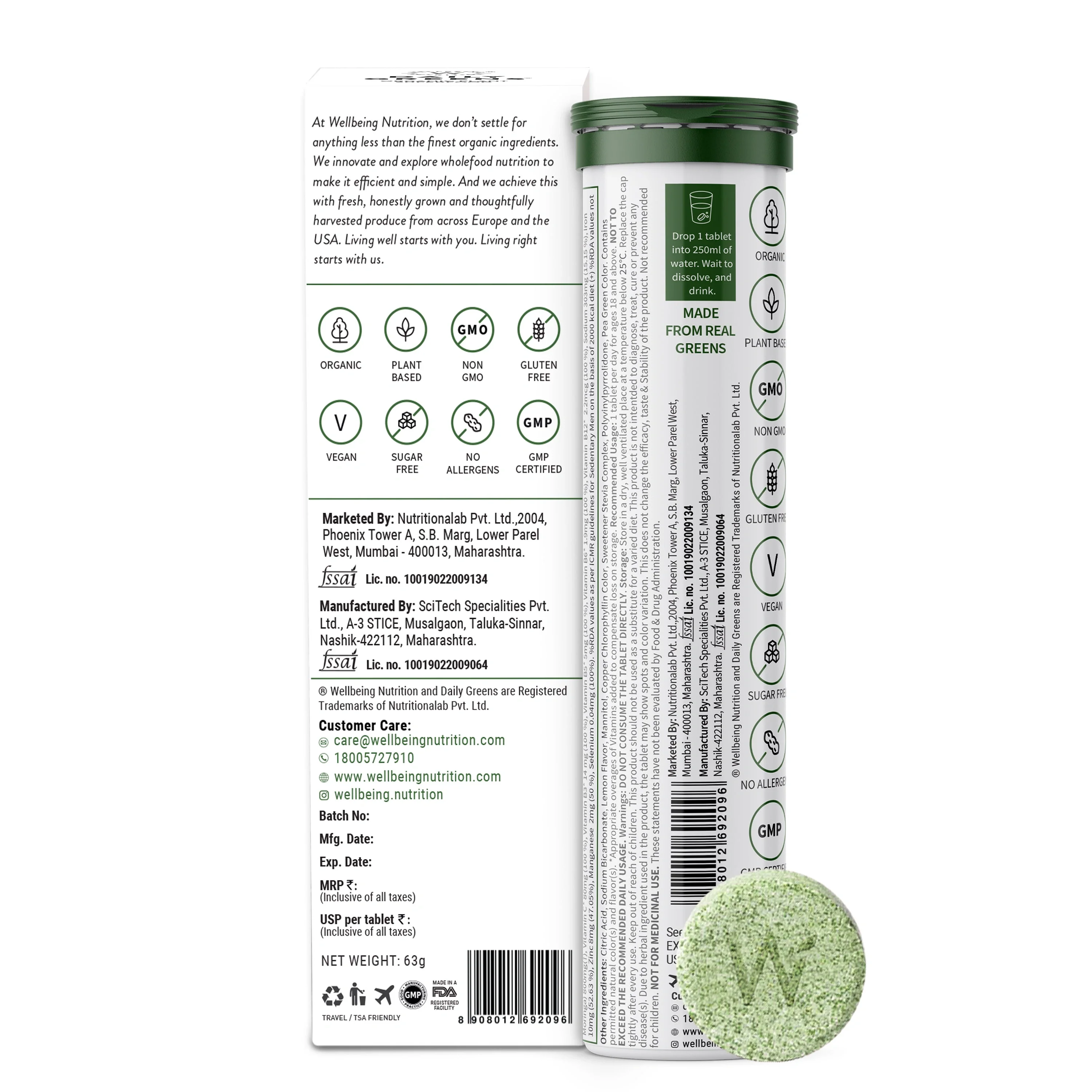 Wellbeing Daily Greens 15 Effervescent Tablets - Image 3