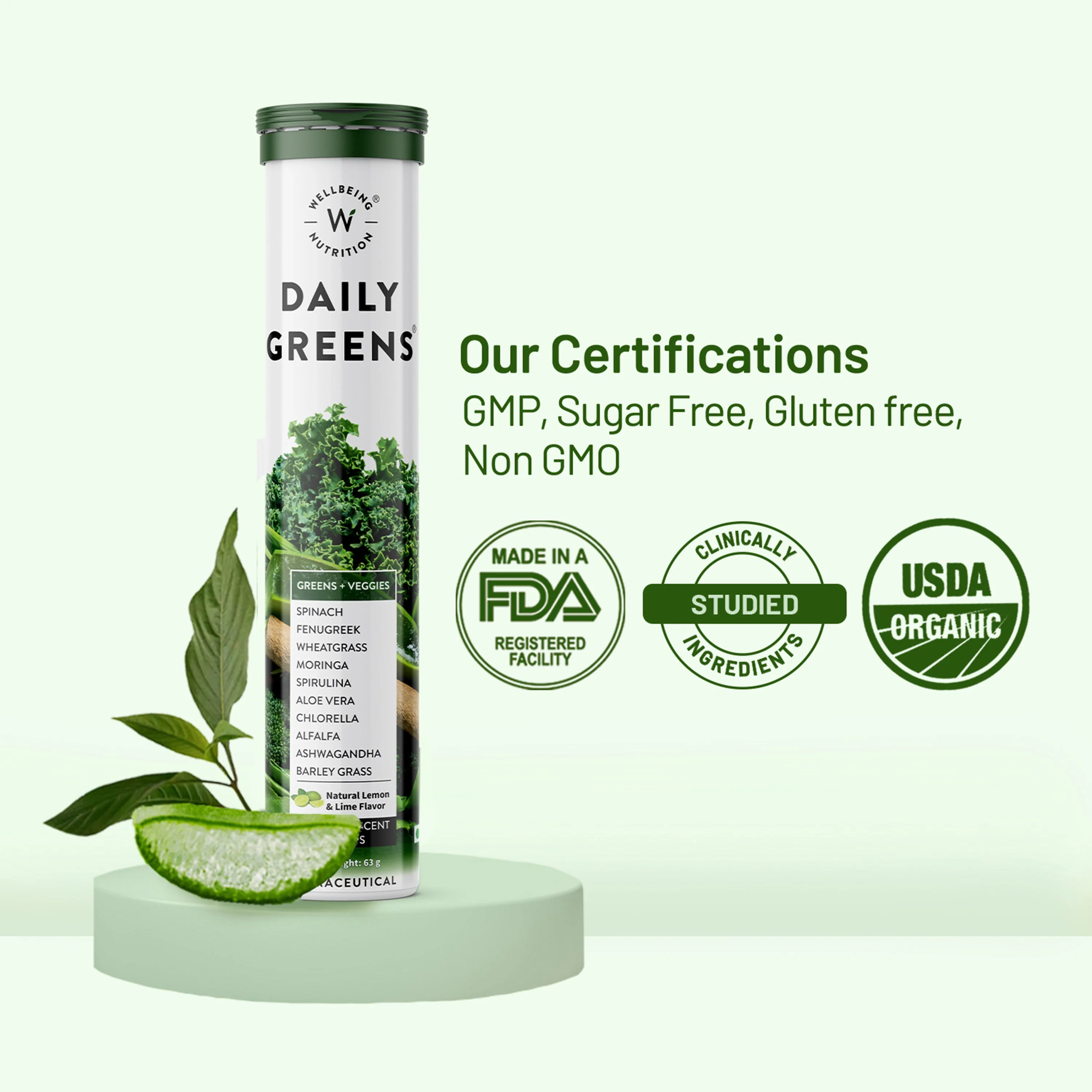 Wellbeing Daily Greens 15 Effervescent Tablets - Image 4